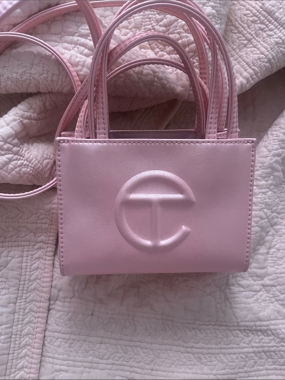 pink ballerina mini shopping bag telfar